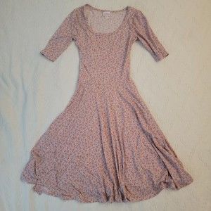 Lularoe Simply Comfortable XXS Dress Stretchy Lavender Floral Fit Flare A-line